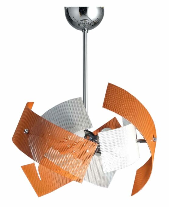 Lampadario Arancione 9 Luci Cameretta Salone Cucina