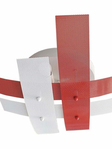 Plafoniera 4 Luci Moderna Metallo Rosso Bianco
