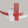 Plafoniera 4 Luci Moderna Metallo Rosso Bianco