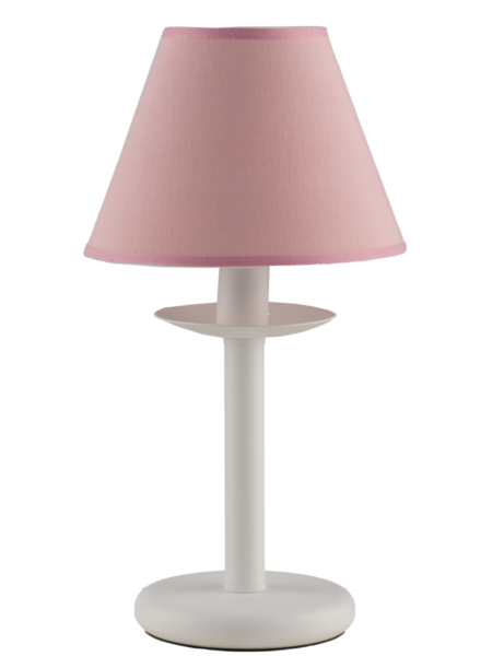 Lume Bianco Shabby Chic Paralume Rosa