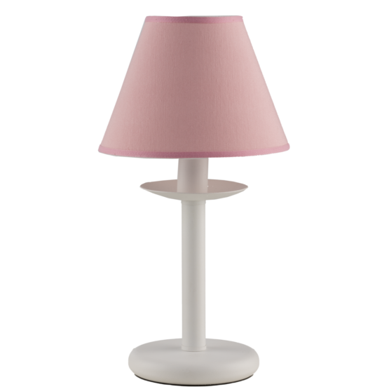 Lume Bianco Shabby Chic Paralume Rosa