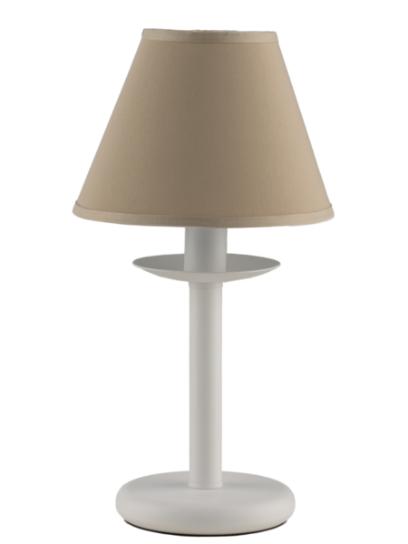 Lume Bianco Shabby Chic Paralume Tortora