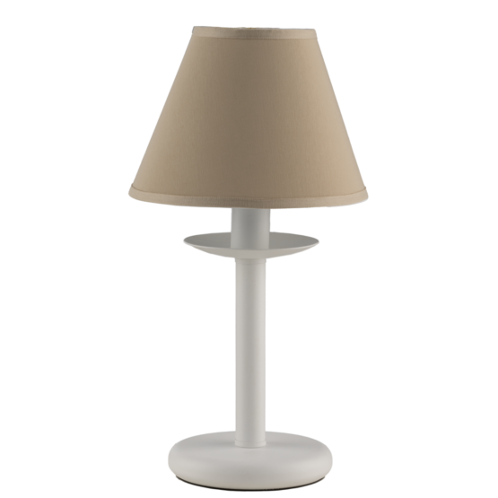 Lume Bianco Shabby Chic Paralume Tortora
