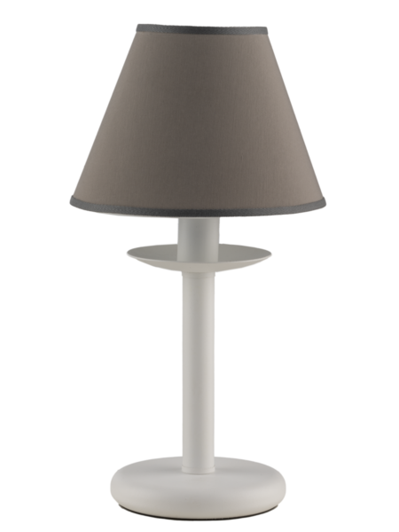 Lume Bianco Shabby Chic Paralume Grigio Tortora