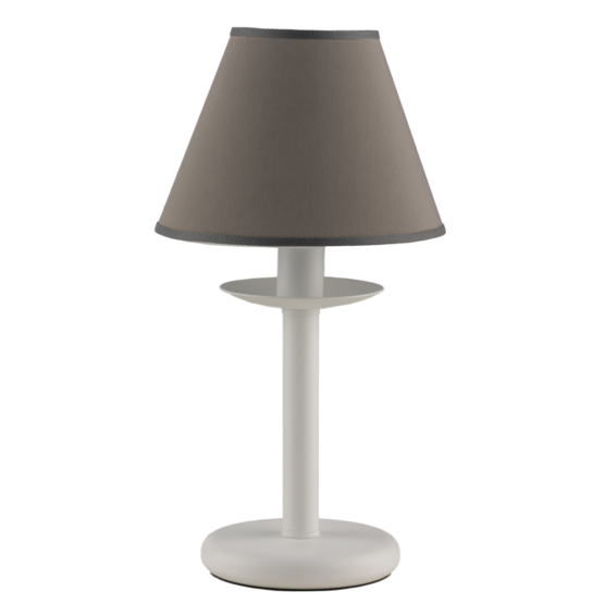 Lume Bianco Shabby Chic Paralume Grigio Tortora