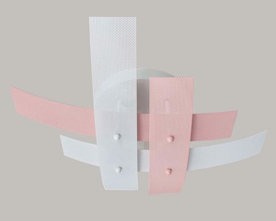 Plafoniera Rosa Bianco 4 Luci Moderna per Camerette