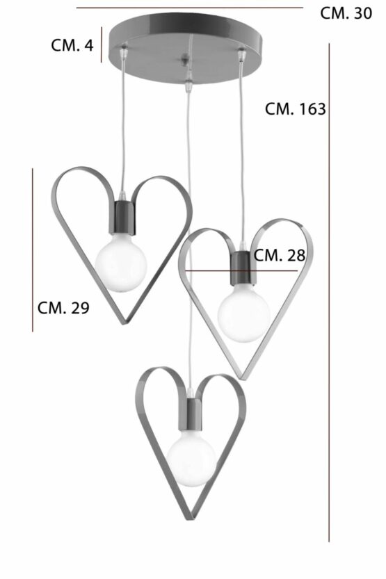 Sospensione Camerette Bambini Cuore Rosa - immagine 3