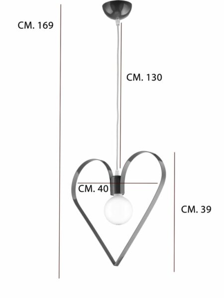 Lampadario Cameretta Bambino Cuore Rosa