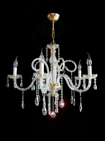 Lampadario in Cristallo e Strass 5 Luci