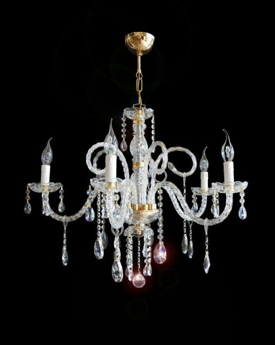 Lampadario in Cristallo e Strass 5 Luci