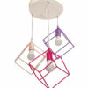 Lampadario Plafoniera Cubi Multi Color Rosa Fucsia Glicine