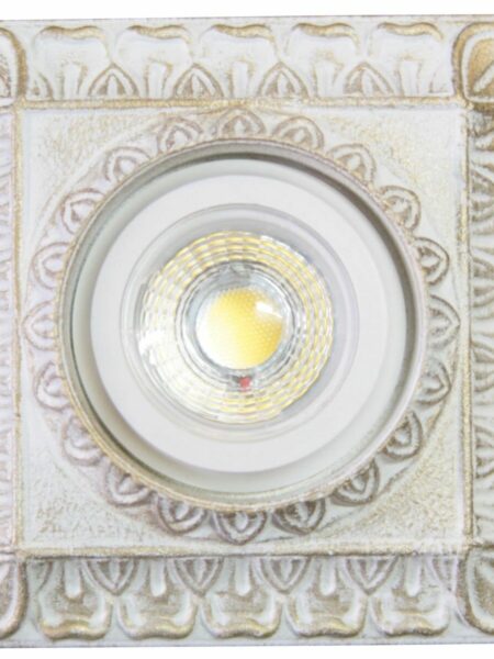 Faretti Bianco Oro Shabby Decorato a Mano
