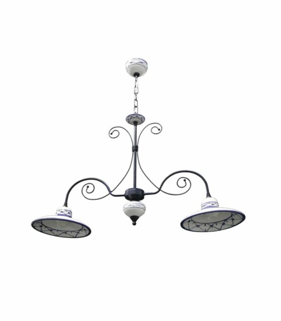 Bilanciere Sospensione Ceramica Decorata Blu