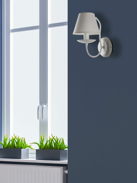 Applique Shabby Provenzale Minimal Bianco Paralume PVC
