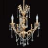 Lampadario 3 Luci Ottone Oro Lucido Strass Asfour