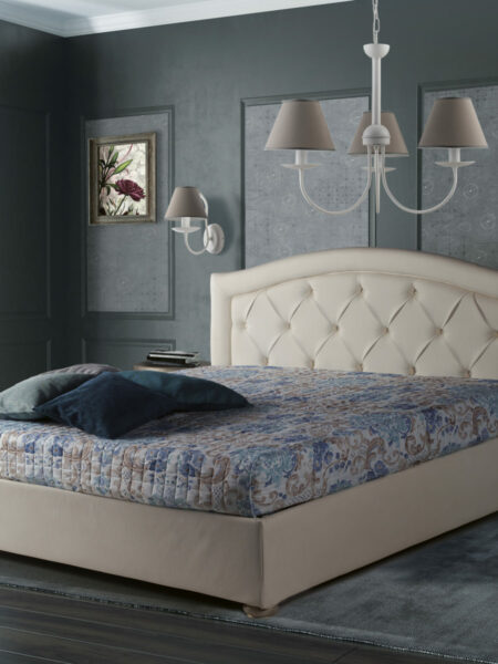 Lampadario 3 Luci Shabby Chic con Paralumi Grigio Tortora