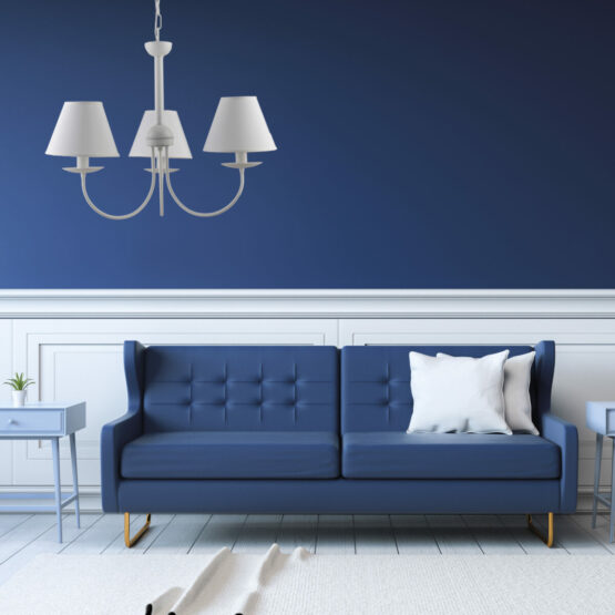 Lampadario Biancio 3 Luci Provenzale Shabby Chic
