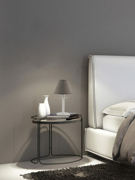 Lume Bianco Shabby Chic Paralume Grigio Tortora