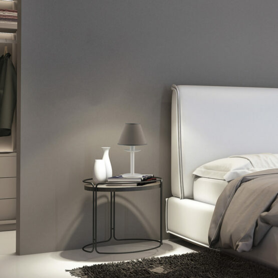 Lume Bianco Shabby Chic Paralume Grigio Tortora