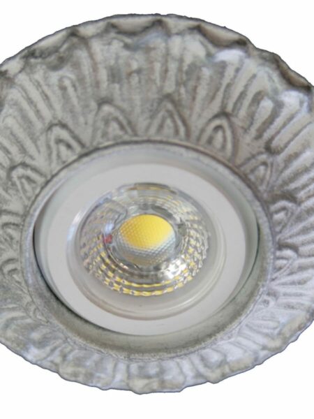 Faretto Incasso Shabby Argento Lavorato a Mano