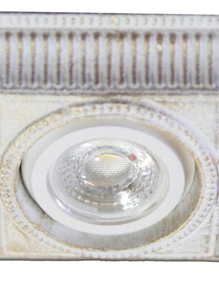 Faretti Shabby Bianco Oro Decorato a Mano