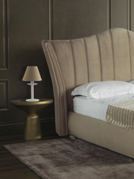 Lume Bianco Shabby Chic Paralume Tortora