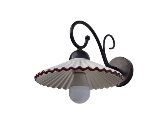 Applique Ceramica Decorata a Mano Plissè Marrone - immagine 2
