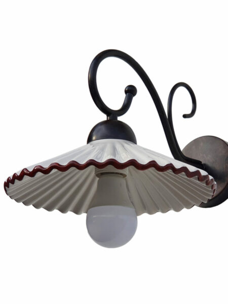 Applique Ceramica Decorata a Mano Plissè Marrone