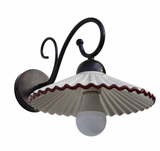 Applique Ceramica Decorata a Mano Plissè Marrone - immagine 3