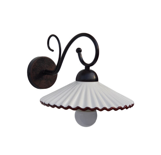 Applique Ceramica Decorata a Mano Plissè Marrone
