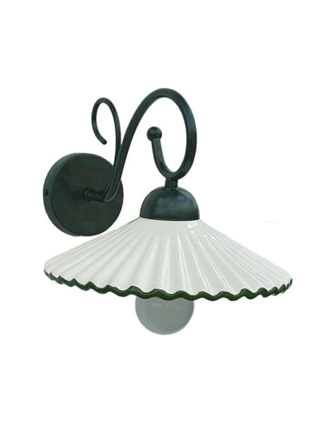 Applique Ceramica Decorata a Mano Ondulata Verde