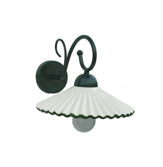 Applique Ceramica Decorata a Mano Ondulata Verde