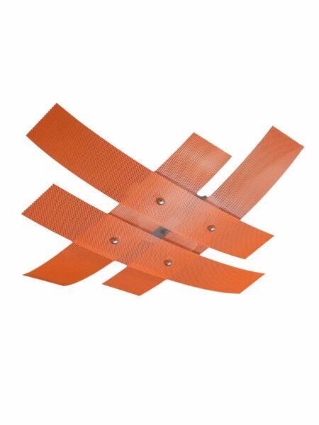 Plafoniera Moderna 4 Luci Arancio Metallo Forato