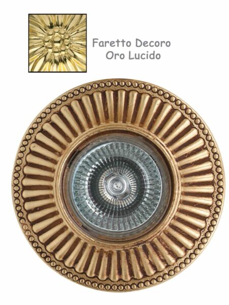 Faretto Incasso Classico Fusione Decoro Oro Lucido