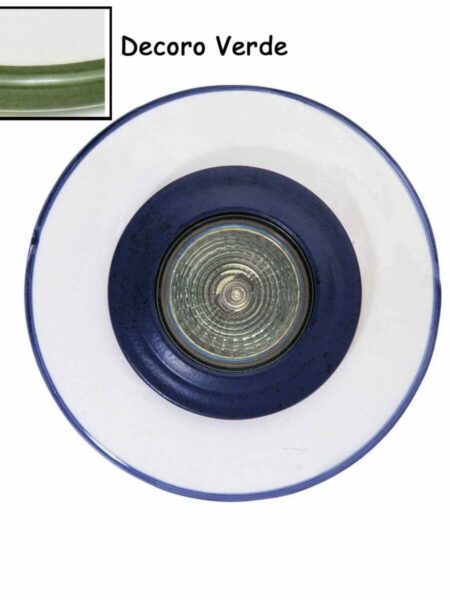 Faretto Ceramica Lavorata a Mano Decoro Verde