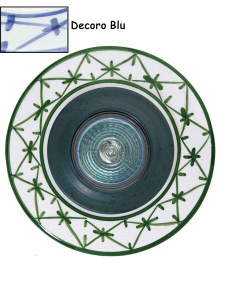 Faretto Incasso Ceramica Artigianale Blu