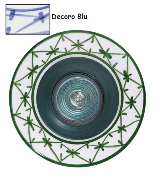 Faretto Incasso Ceramica Artigianale Blu