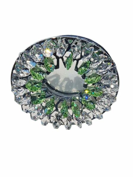 Faretto Incasso Cromo Lucido Strass Asfour Verde