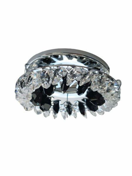 Faretto Incasso Cromo Lucido Strass Asfour Nero