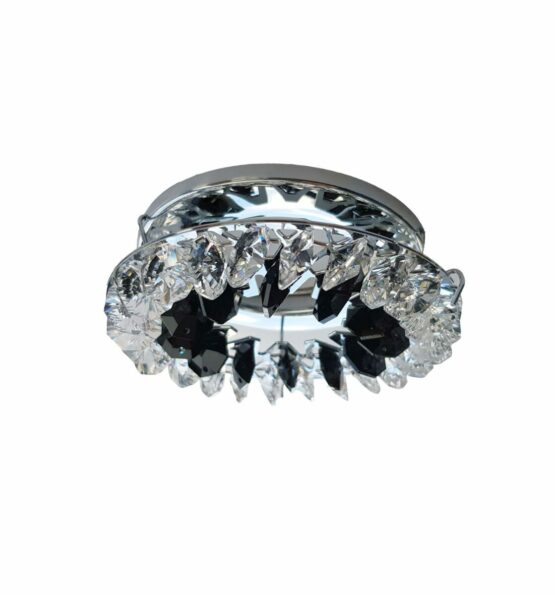 Faretto Incasso Cromo Lucido Strass Asfour Nero