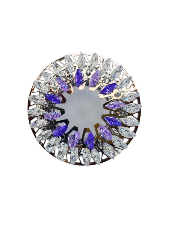 Faretto Incasso Cromo Lucido Strass Viola Swarovski