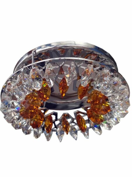 Faretto Cromo Strass Cristallo Asfour Ambra