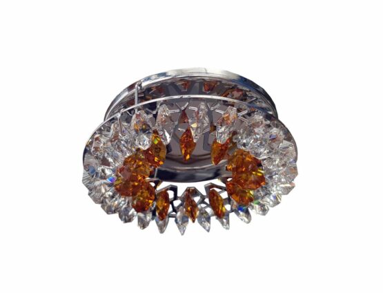 Faretto Cromo Strass Cristallo Asfour Ambra
