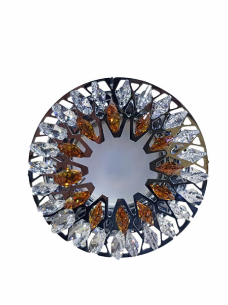 Faretto Cromo Strass Cristallo Asfour Ambra