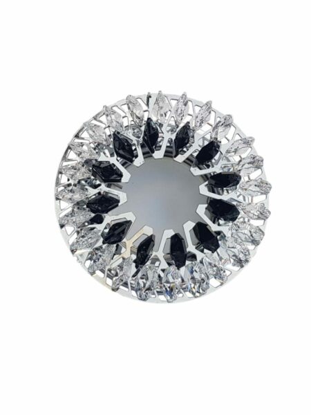 Faretto Incasso Cromo Lucido Strass Asfour Nero
