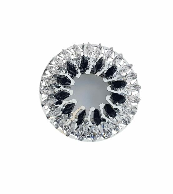 Faretto Incasso Cromo Lucido Strass Nero Swarovski