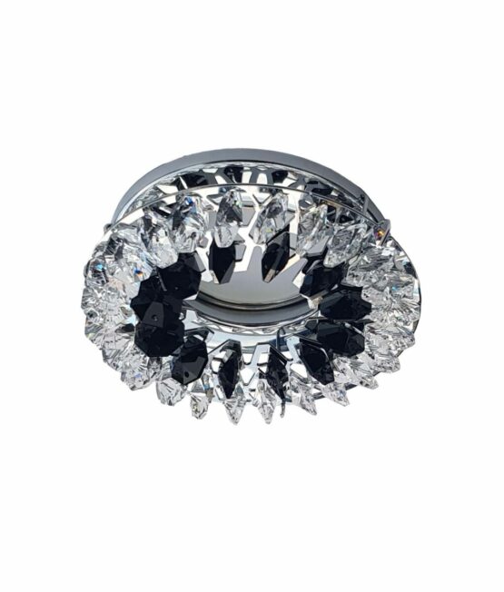 Faretto Incasso Cromo Lucido Strass Nero Swarovski
