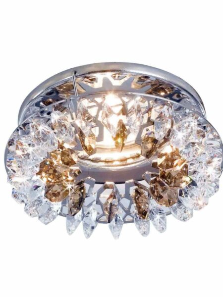Faretto Cromo Lucido Strass Cristallo Asfour Fumo