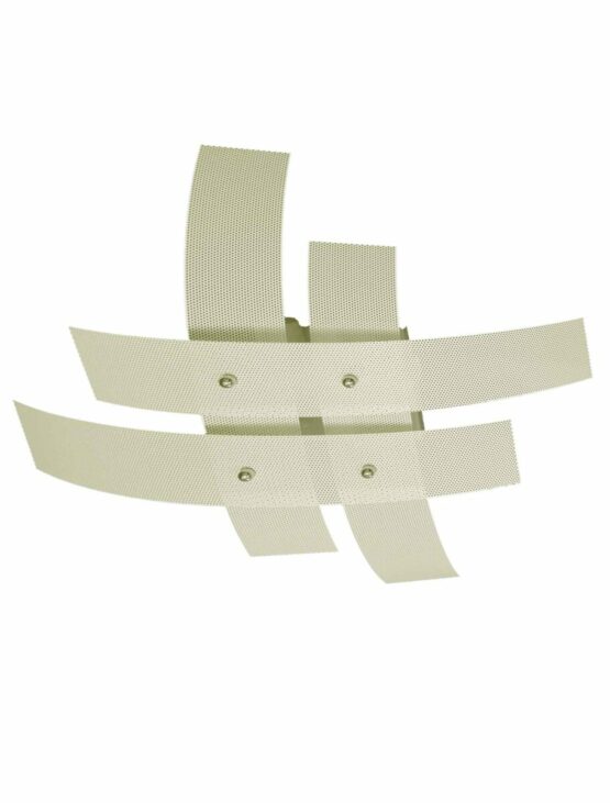 Plafoniera Moderna Avorio 4 Luci Metallo Forato