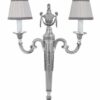 Applique Ottone Classico 2 Luci Argento Antico Paralumi